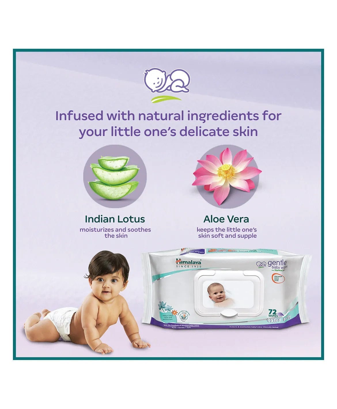 Himalaya Herbal Gentle Baby Wipes | 72 Pieces