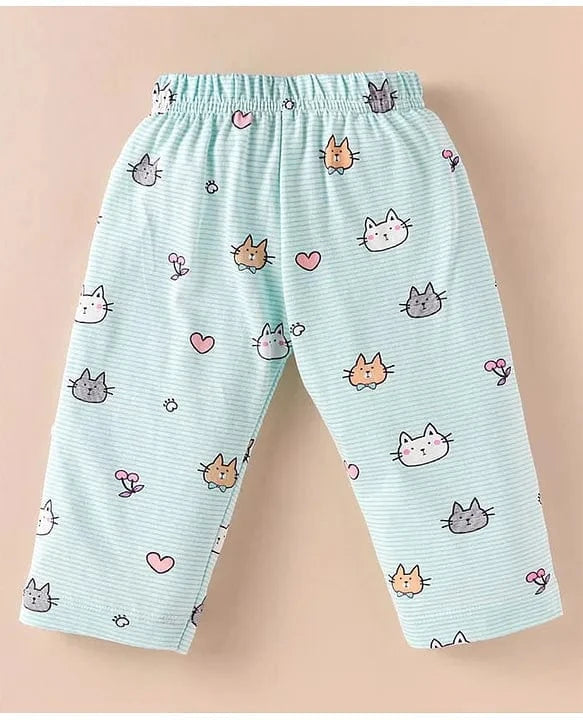 Blue Teddy Girls Full Sleeve Sleepwear Set