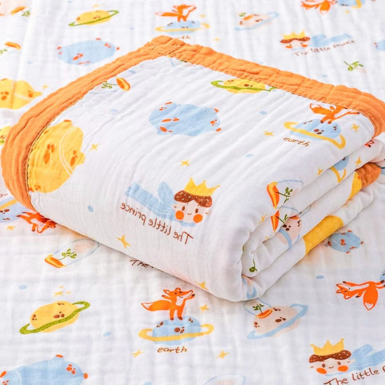 6 Layers Muslin Dohar For Newborn baby | 100% Cotton | Blue