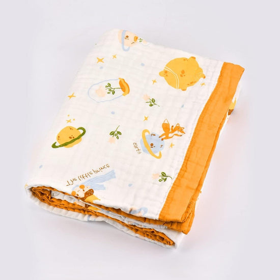 6 Layers Muslin Dohar For Newborn baby | 100% Cotton | Blue