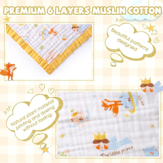 6 Layers Muslin Dohar For Newborn baby | 100% Cotton | Blue