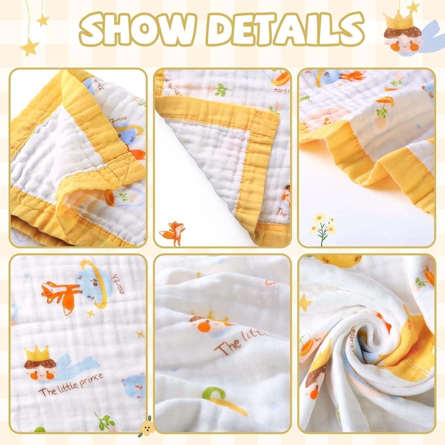 6 Layers Muslin Dohar For Newborn baby | 100% Cotton | Blue