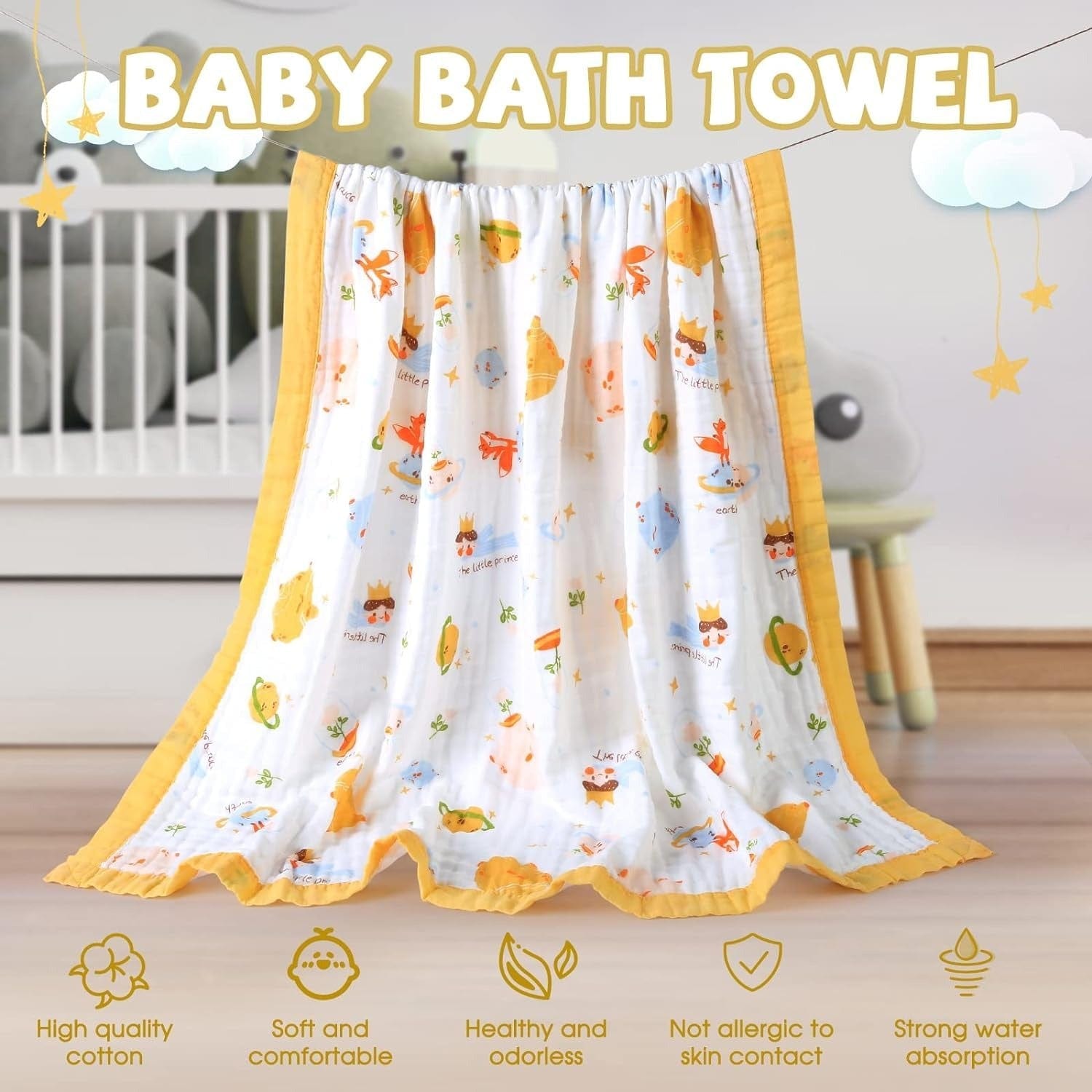 6 Layers Muslin Dohar For Newborn baby | 100% Cotton | Blue