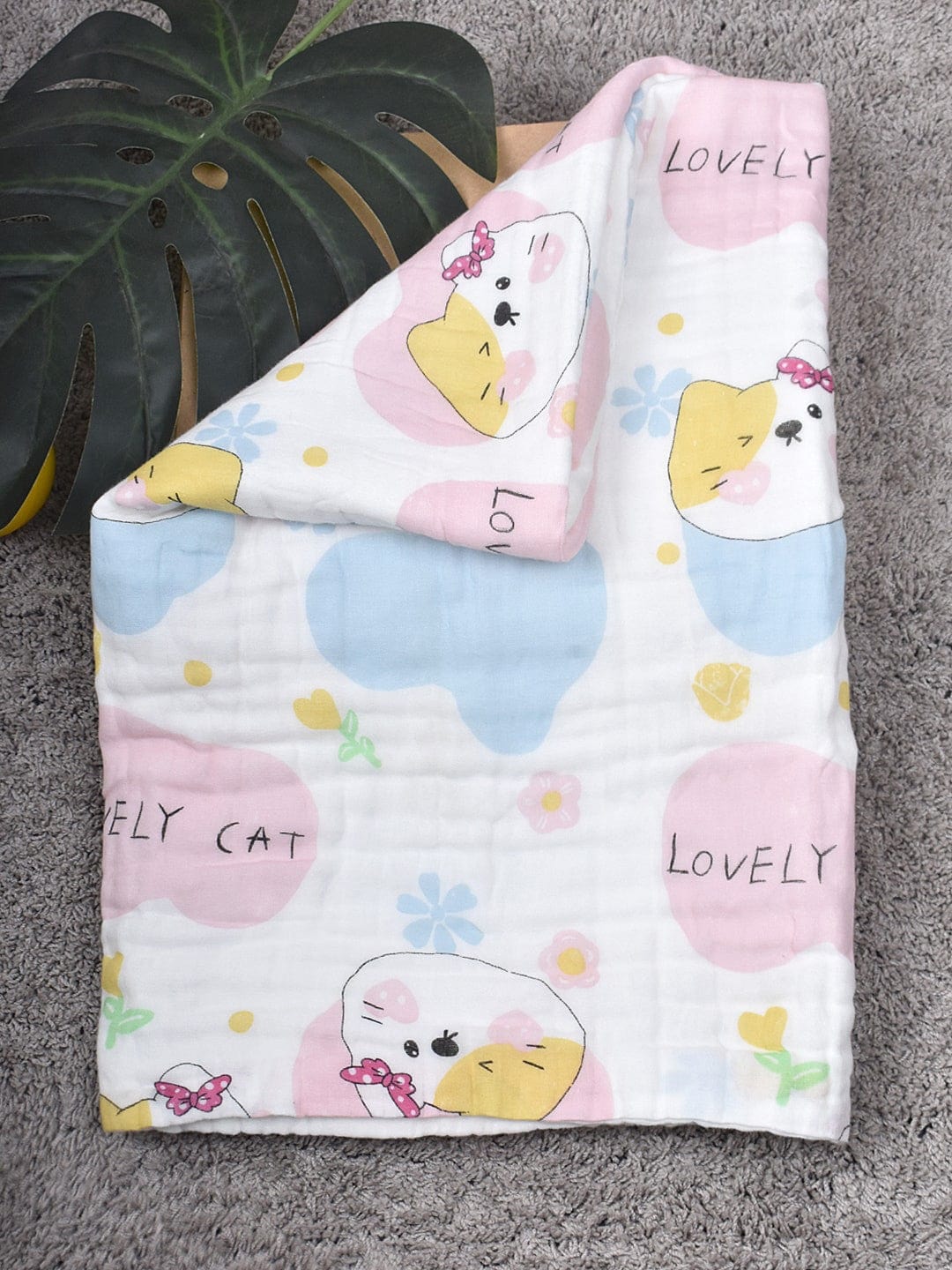 6 Layers Muslin Dohar For Newborn baby | 100% Cotton | Blue