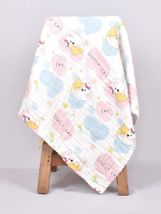 6 Layers Muslin Dohar For Newborn baby | 100% Cotton | Blue