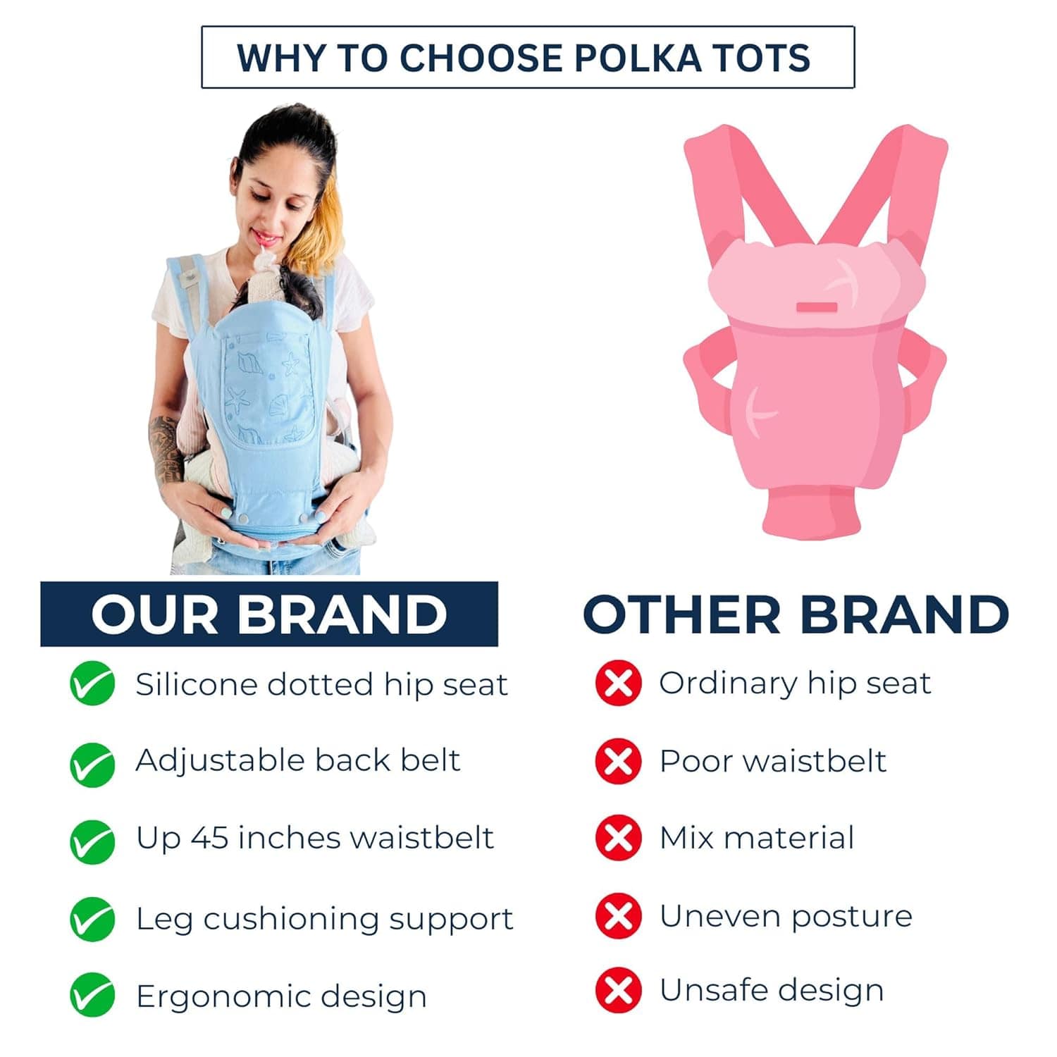 Baby Carrier with Hip Seat | Comfortable & Breathable