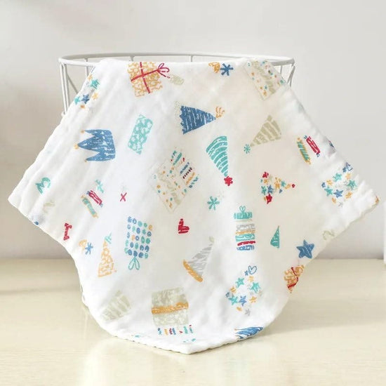 Newborn Bamboo Muslin Face Towels in White Color | Pack of set-5