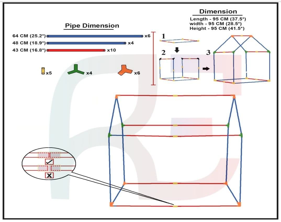 Jumbo Size Light Weight Kids Play Tent House