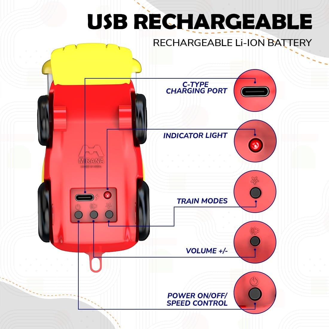 Toy Train Set with Colorful & Multiple Track Layout