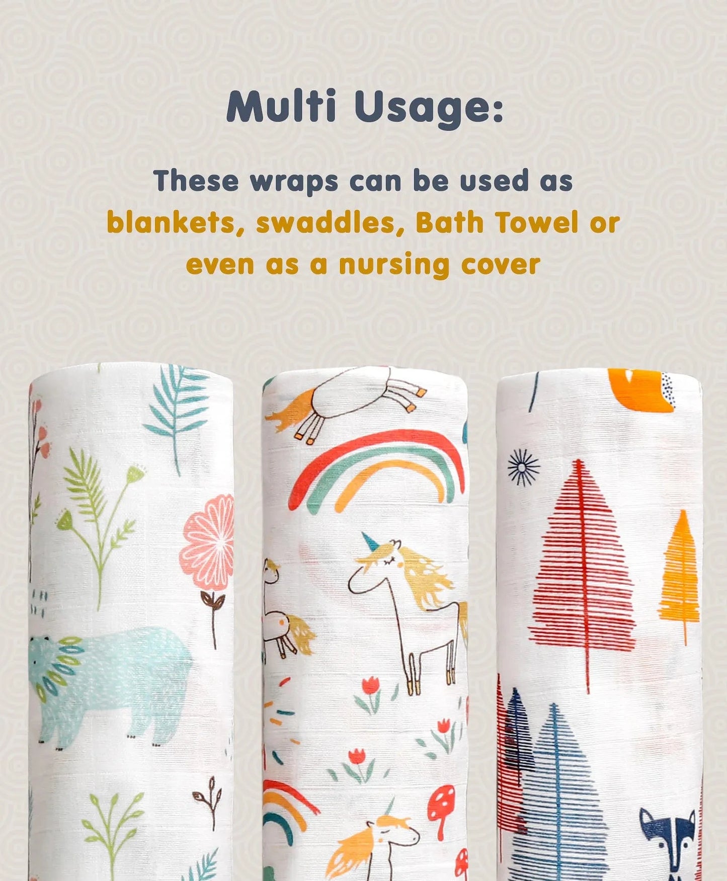 Muslin Wrapper For Newborn | Muslin Swaddles For Newborn | MultiPack | White