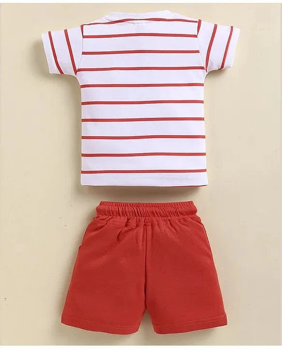 Clothing Sets For Boys | Travel Print | 100% Cotton | Red
