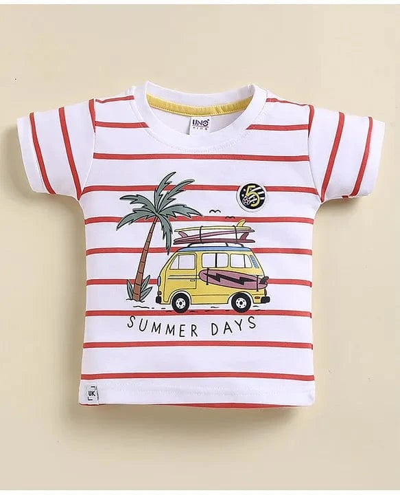 Clothing Sets For Boys | Travel Print | 100% Cotton | Red