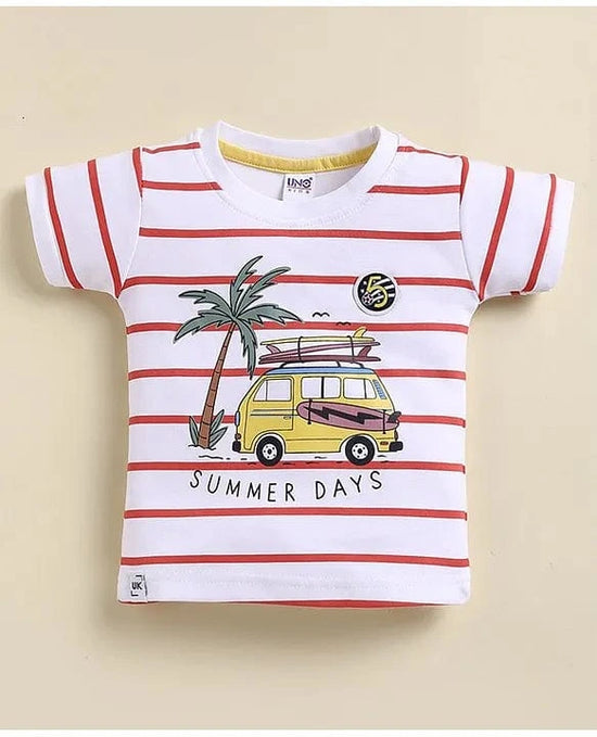 Clothing Sets For Boys | Travel Print | 100% Cotton | Red