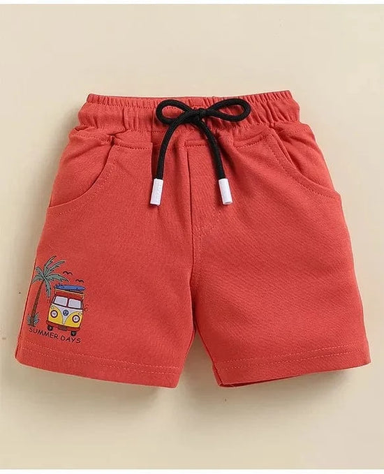 Clothing Sets For Boys | Travel Print | 100% Cotton | Red