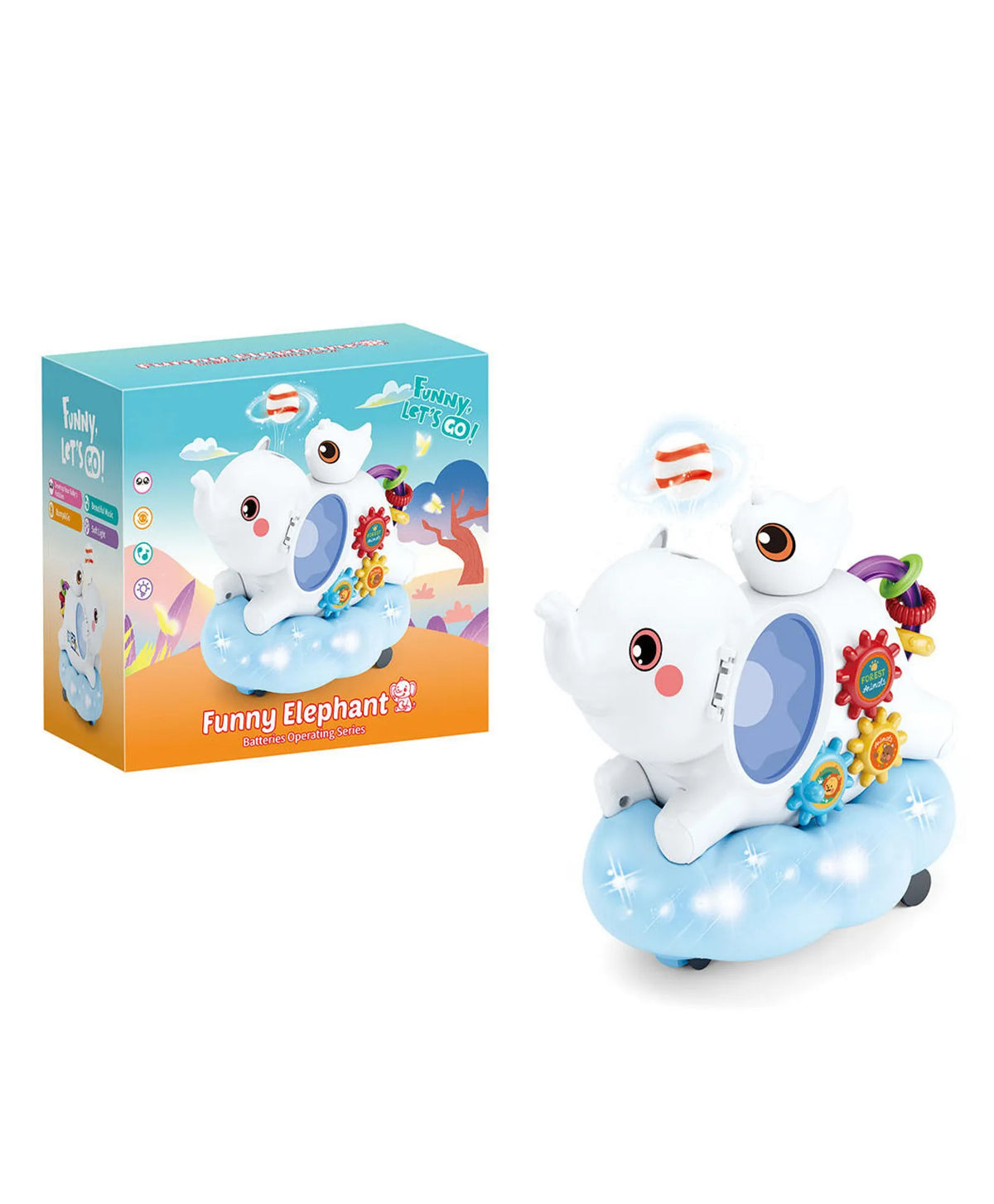 Funny Elephant Musical Walking Toy for Kids 3+ | Moving Elephant with Lights, Sounds & Floating Ball