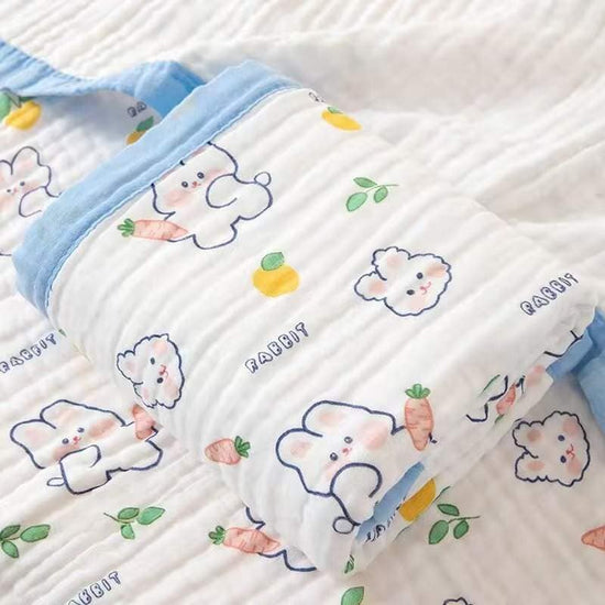 6 Layers Muslin Dohar For Newborn baby | 100% Cotton | Blue