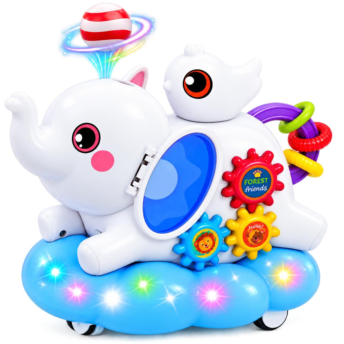 Funny Elephant Musical Walking Toy for Kids 3+ | Moving Elephant with Lights, Sounds & Floating Ball