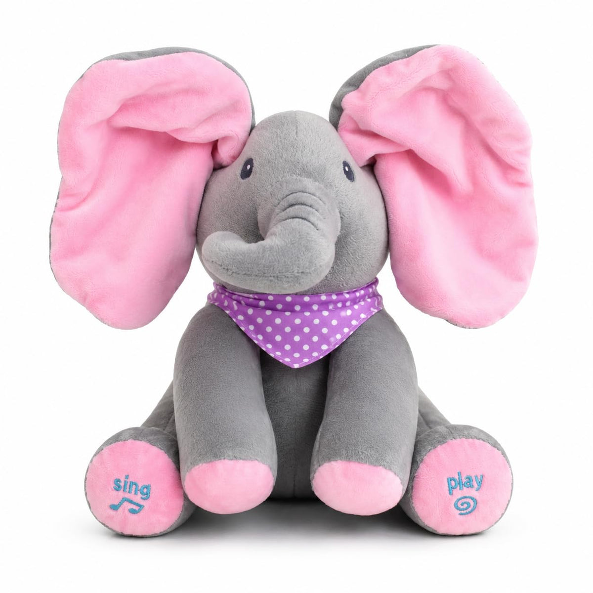 Peekaboo Musical Elephant Toy for Babies | Talking Plush Toy with Moving Ears