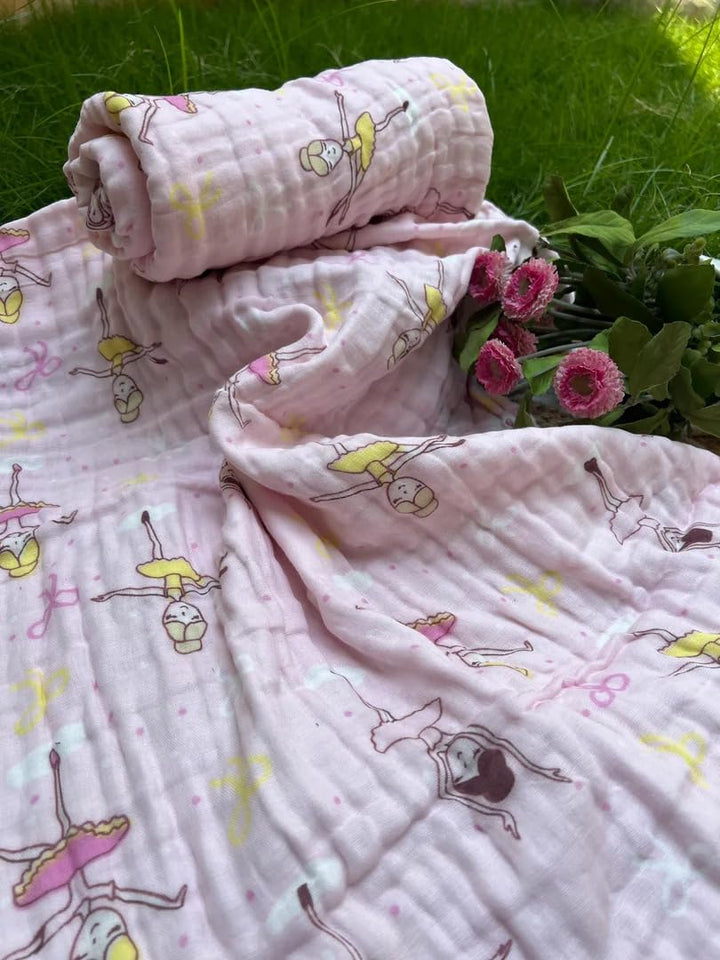 Newborn Muslin Swaddle Blanket | Soft & Skin-Friendly | Baby Pink