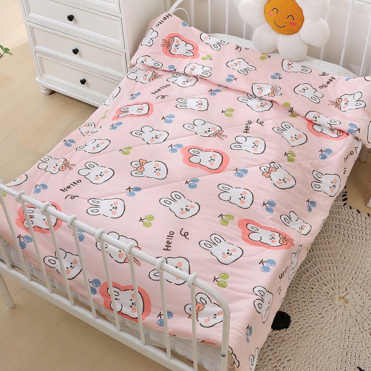 Super Soft Baby Qulit Blankets | Comforter For Boys & Girls | 120 x 150 cm  | Glace Cotton  | Ranbdom Design