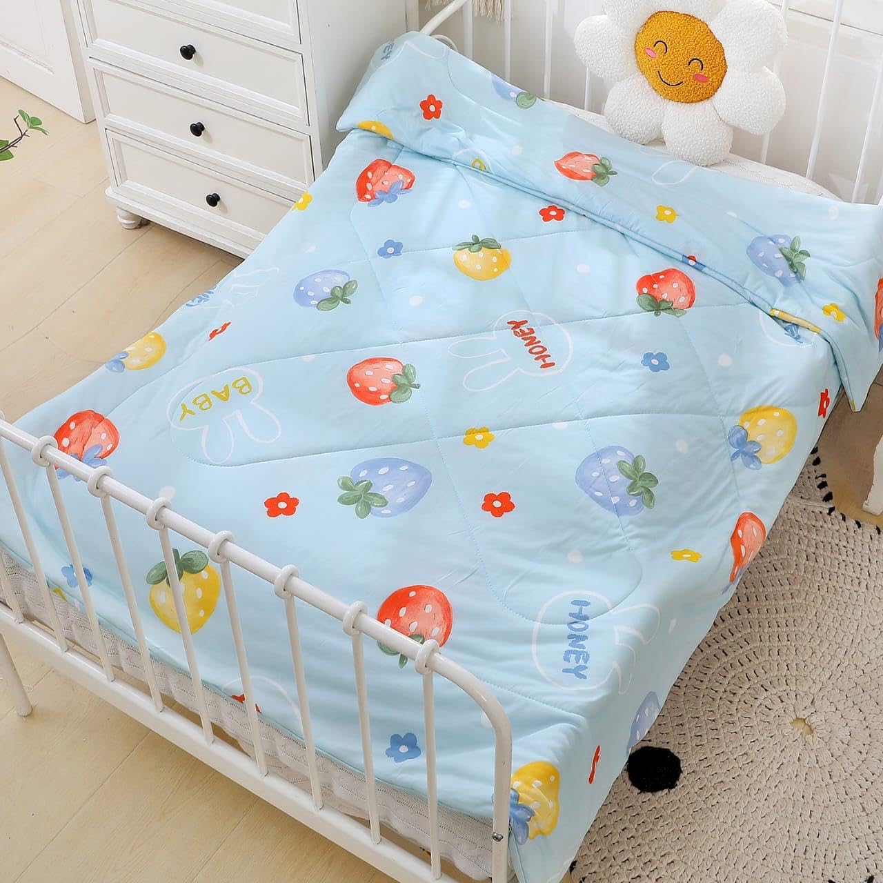Super Soft Baby Qulit Blankets | Comforter For Boys & Girls | 120 x 150 cm  | Glace Cotton  | Ranbdom Design