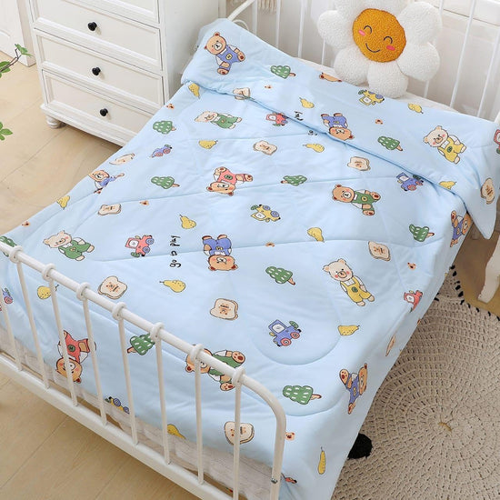 Super Soft Baby Qulit Blankets | Comforter For Boys & Girls | 120 x 150 cm  | Glace Cotton  | Ranbdom Design