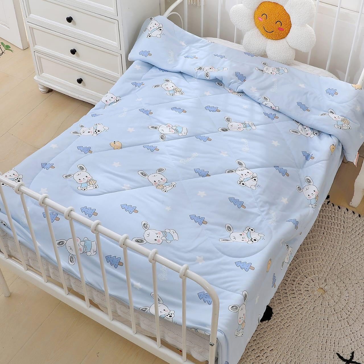 Super Soft Baby Qulit Blankets | Comforter For Boys & Girls | 120 x 150 cm  | Glace Cotton  | Ranbdom Design