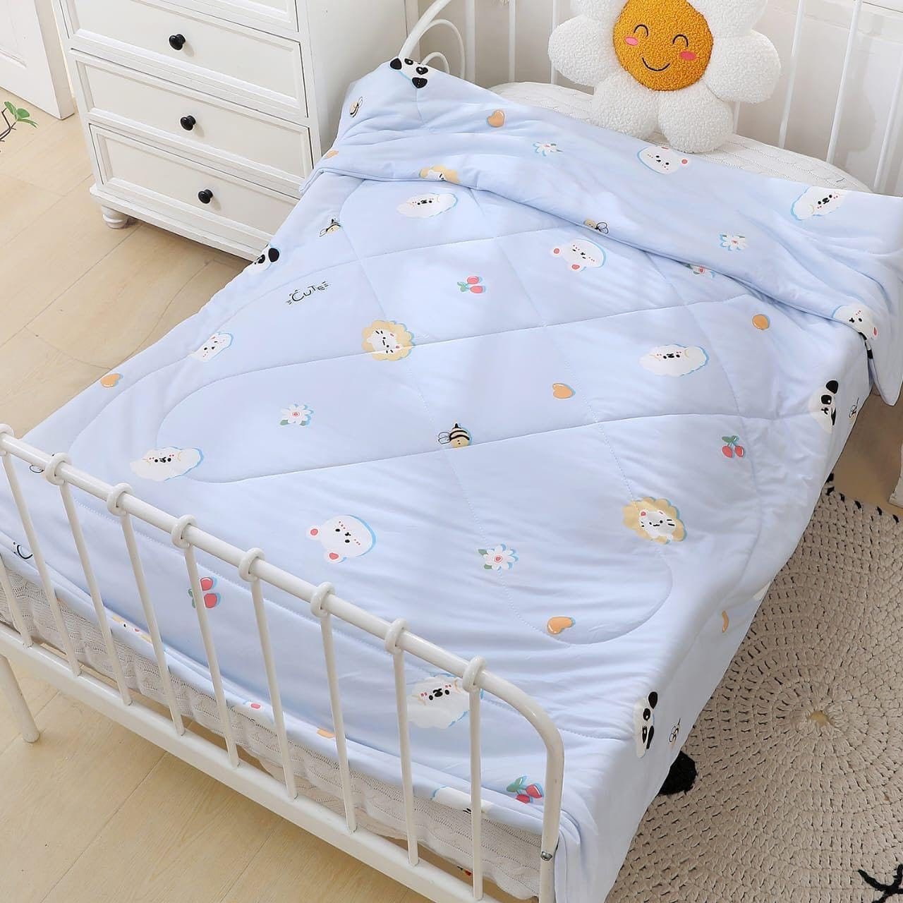 Super Soft Baby Qulit Blankets | Comforter For Boys & Girls | 120 x 150 cm  | Glace Cotton  | Ranbdom Design