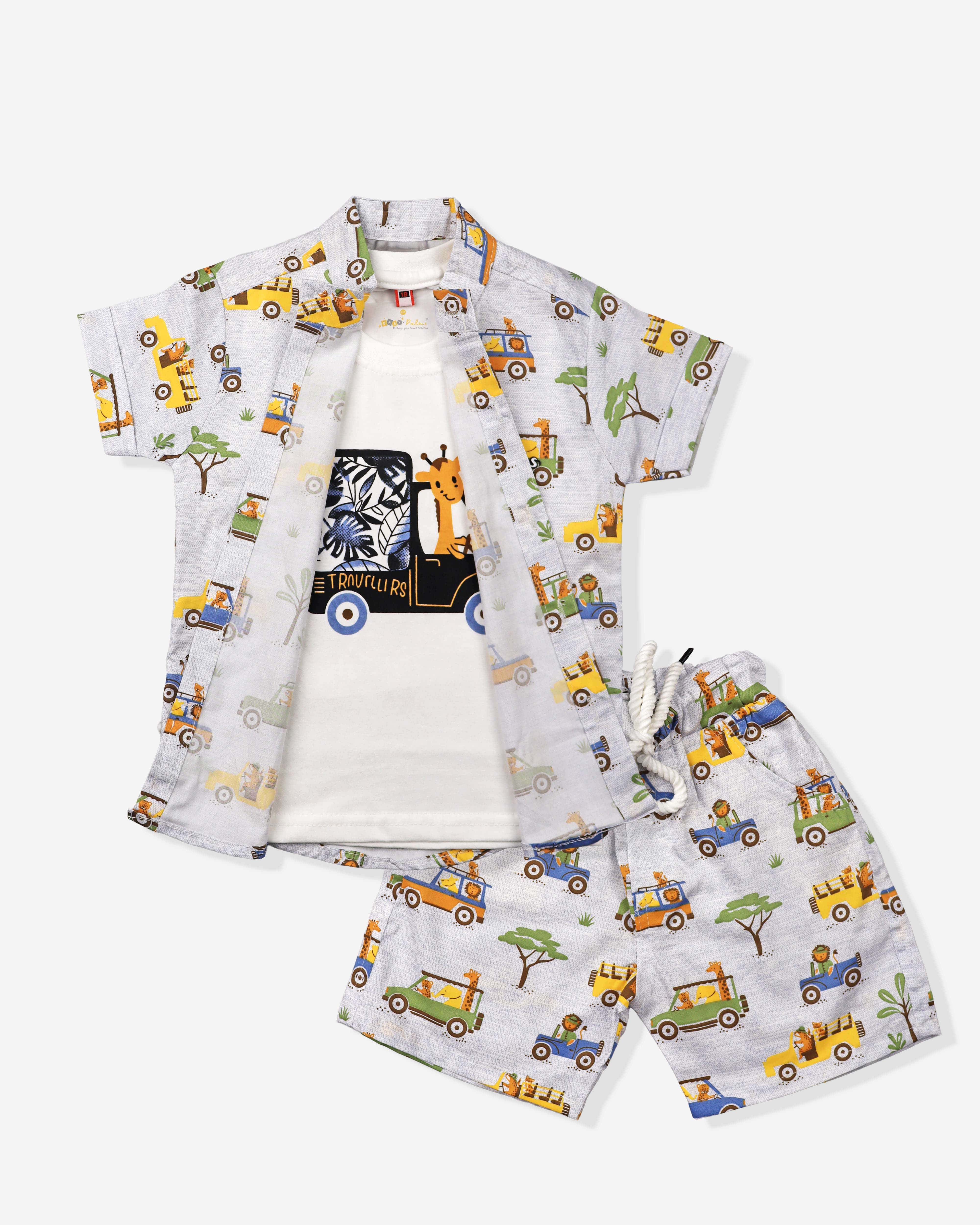 Printed 3 Piece Cord Set For Baby Boys For Summers