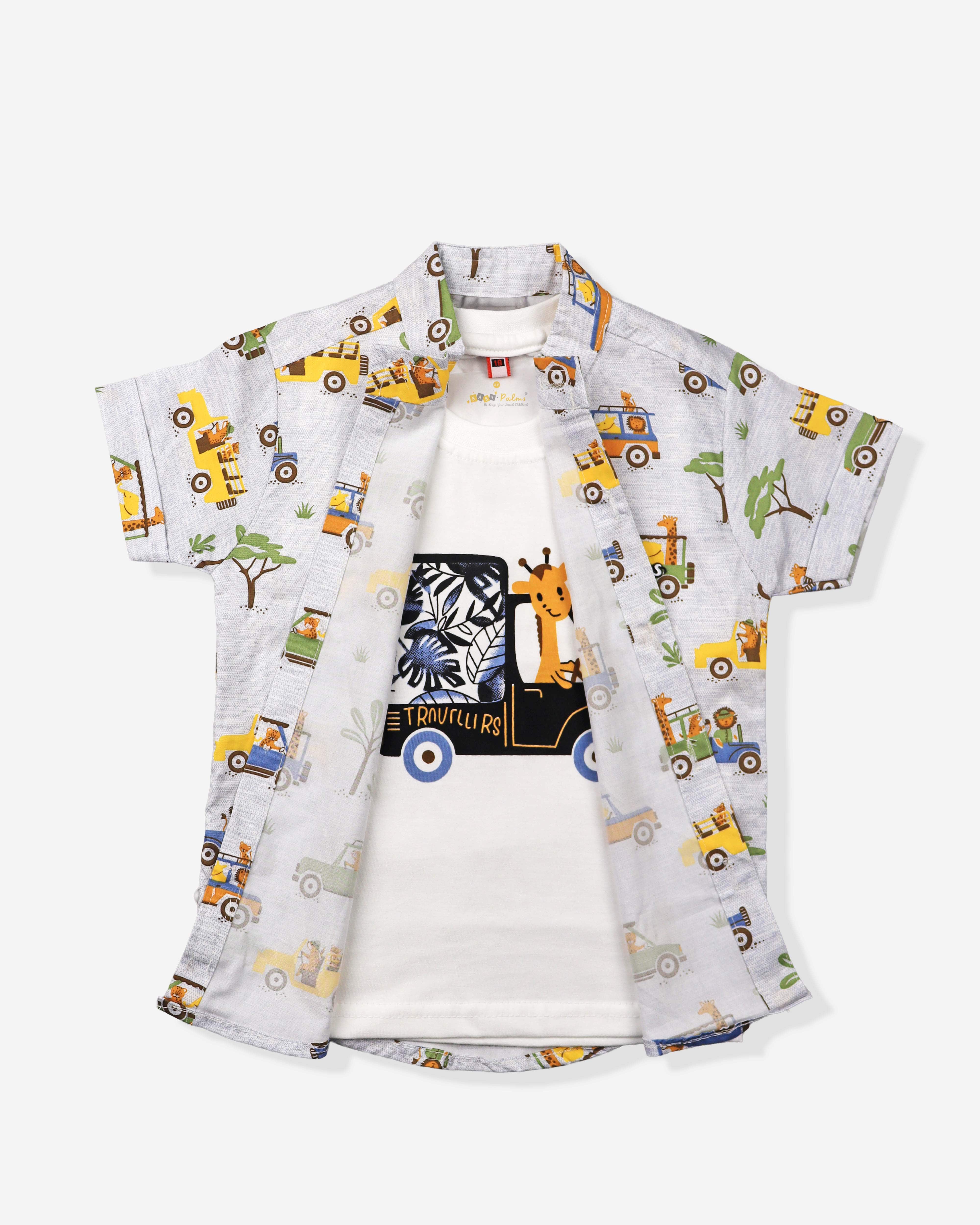 Printed 3 Piece Cord Set For Baby Boys For Summers