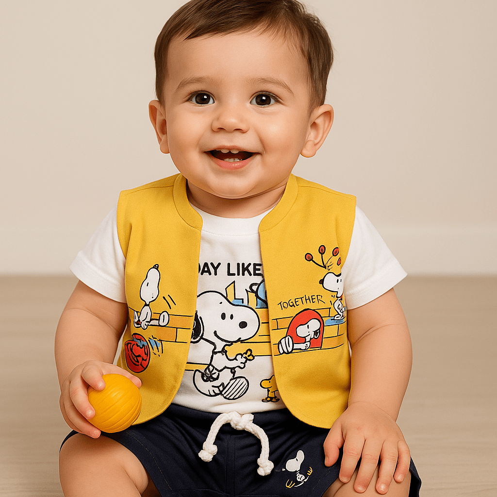 Clothing Sets For Boys With Yellow Mini Jacket