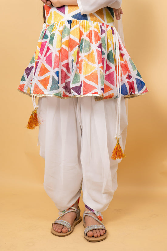 Multi-Color Girls Dhoti Set