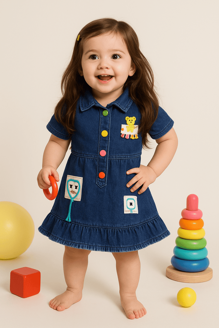Frocks For NewBorn | Denim Frocks For Kids | Pack of 1