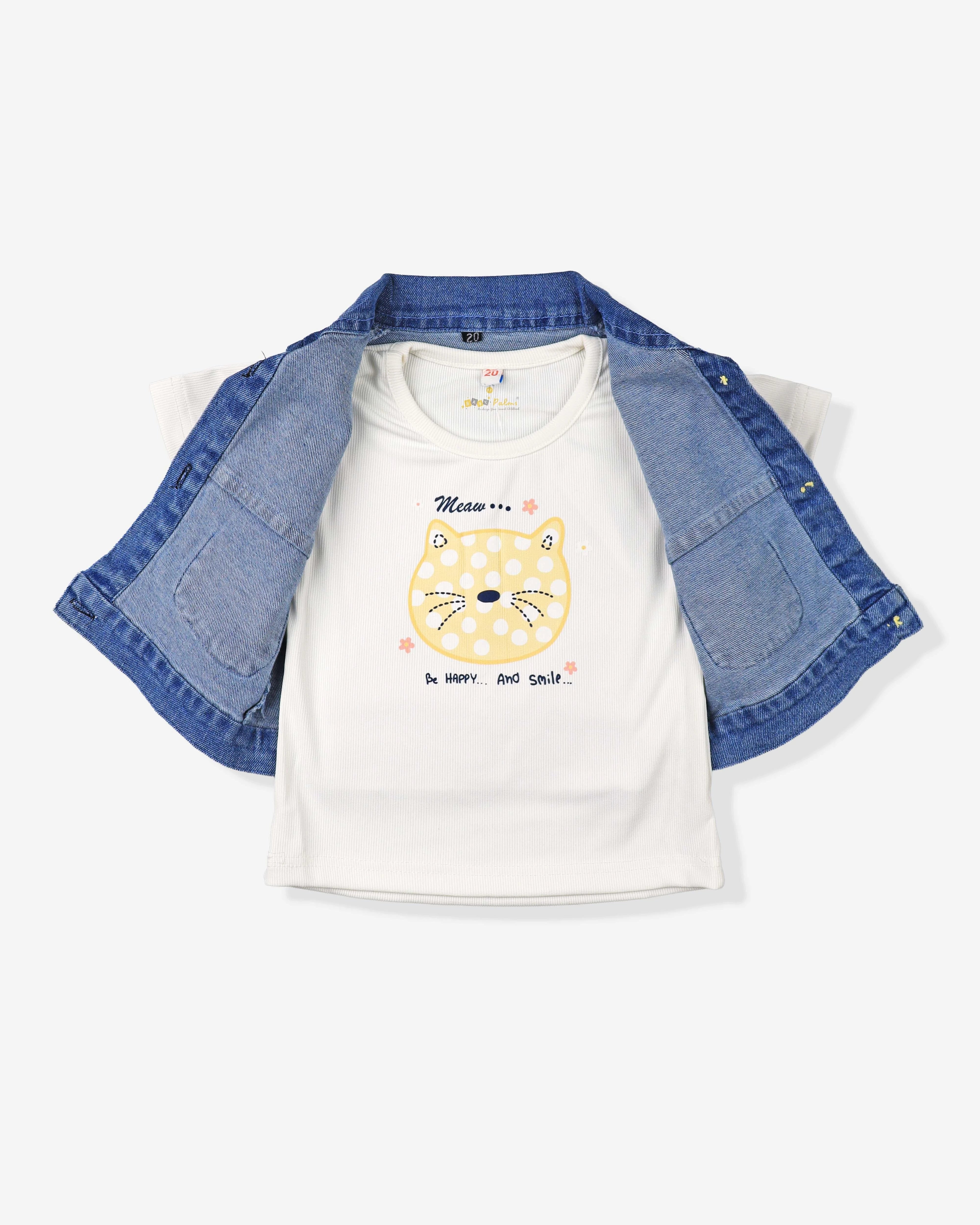 Clothing Sets For Girls | Denim Shrug & White Tshirt