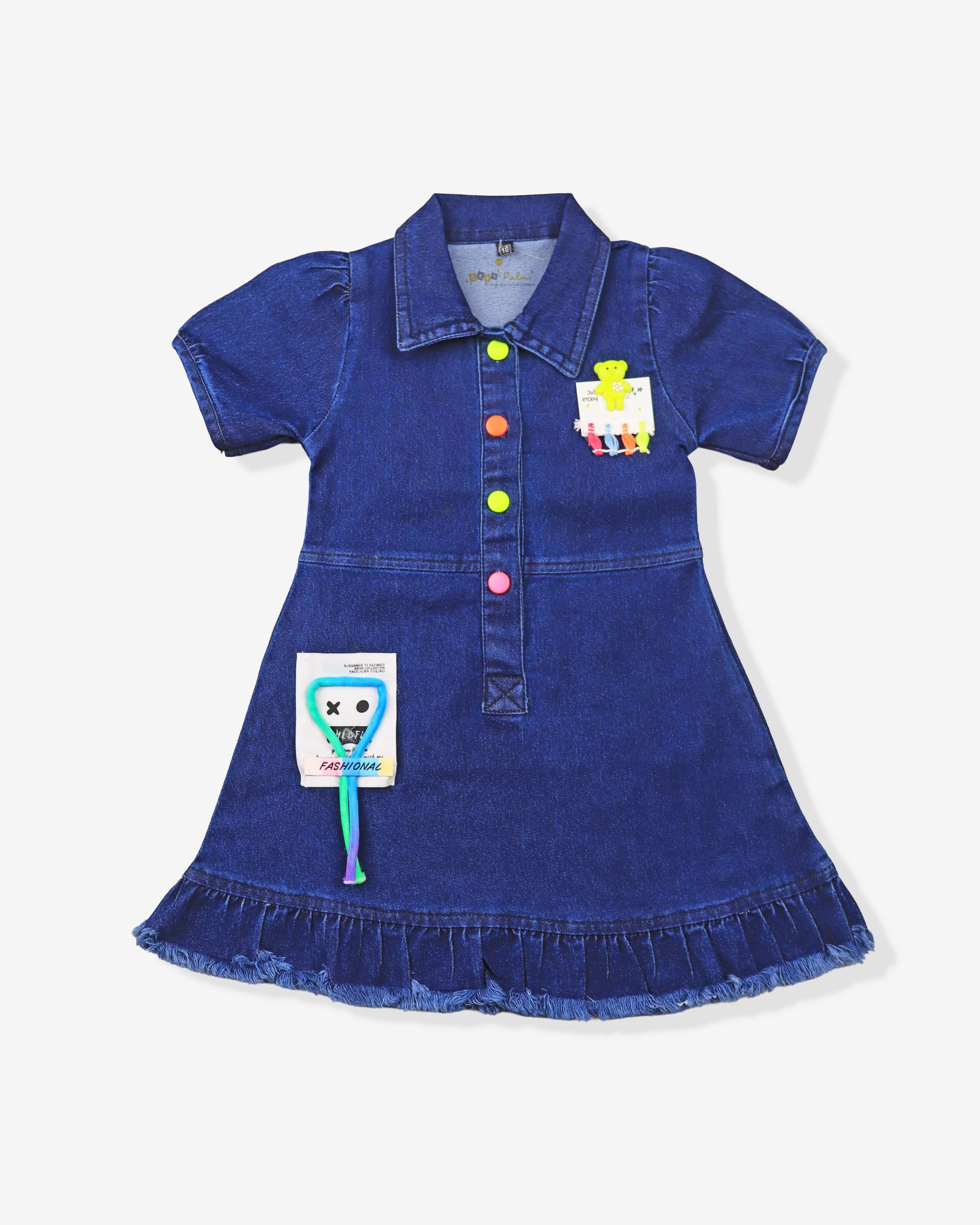 Frocks For NewBorn | Denim Frocks For Kids | Pack of 1