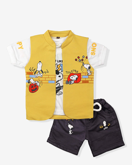 Clothing Sets For Boys With Yellow Mini Jacket