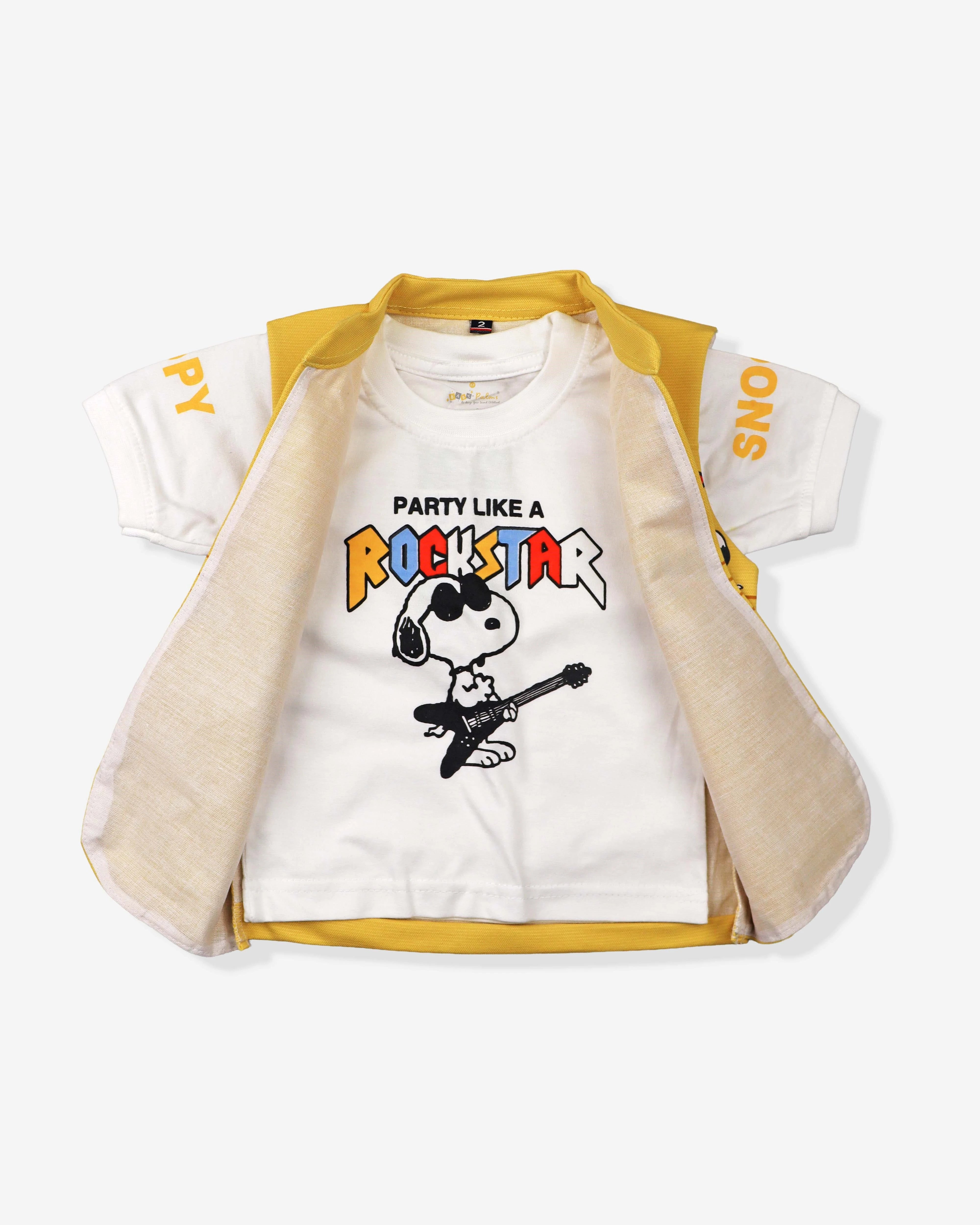 Clothing Sets For Boys With Yellow Mini Jacket