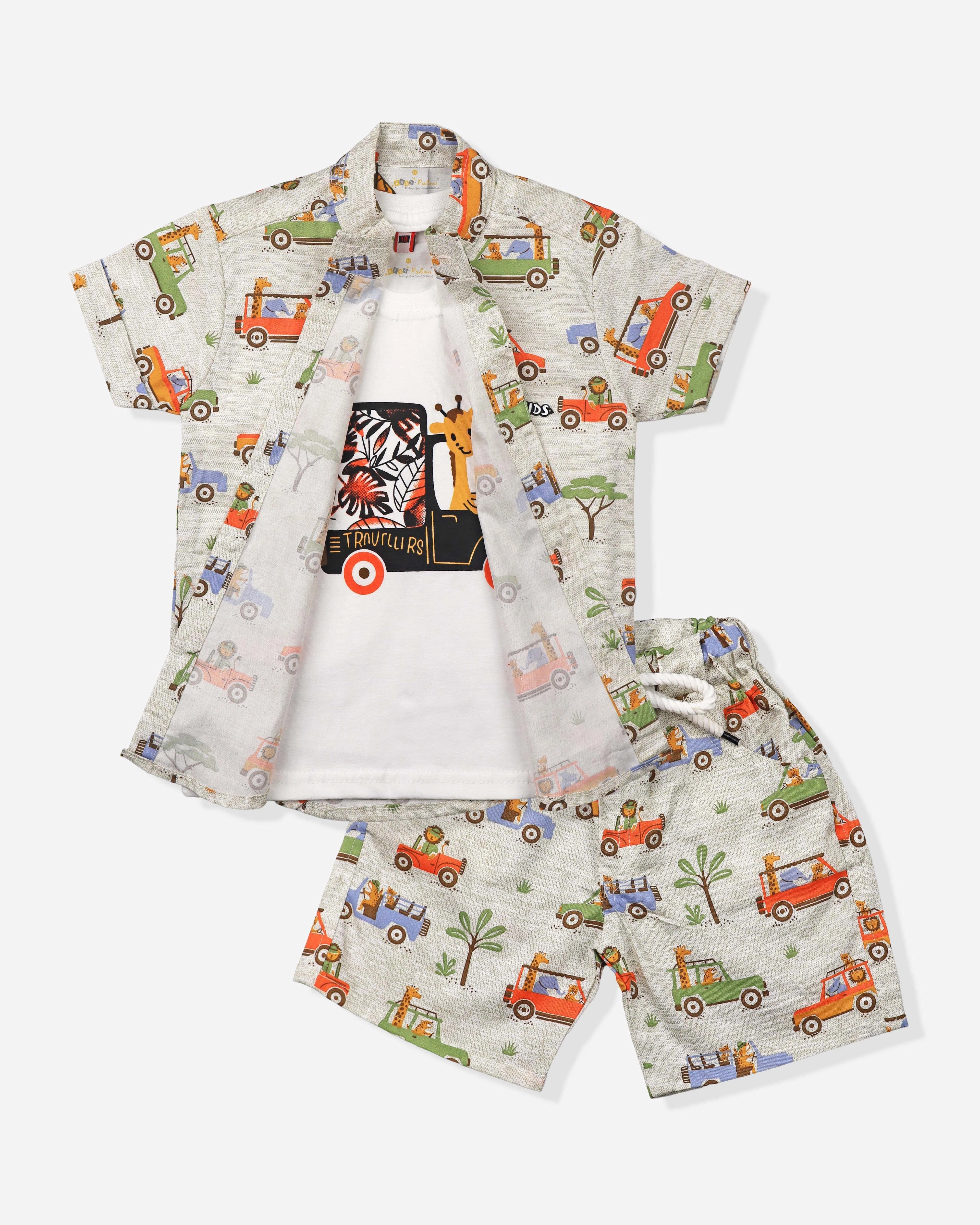 Printed 3 Piece Cord Set For Baby Boys For Summers