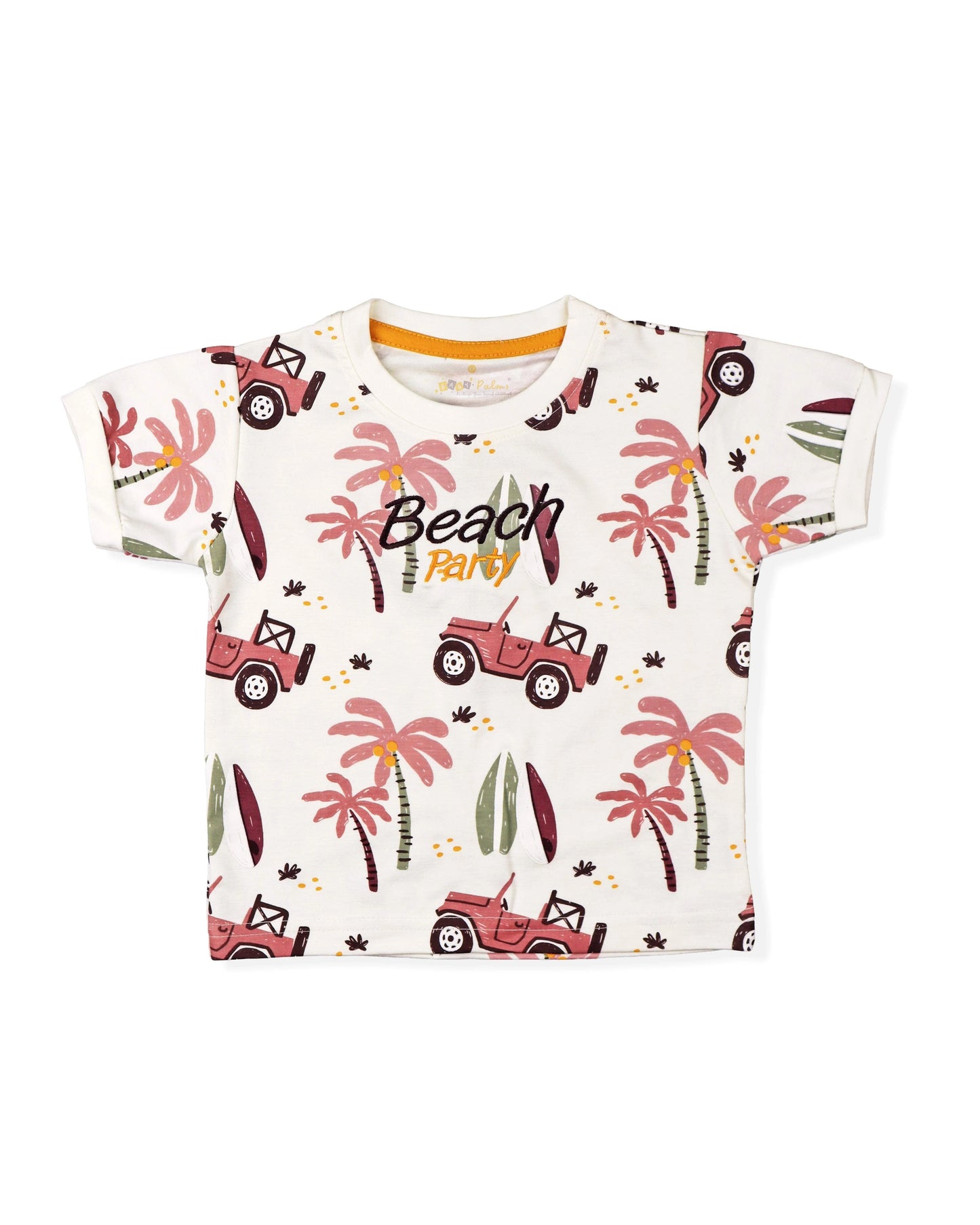 Printed Clothing Set for Boys With Solid Shorts
