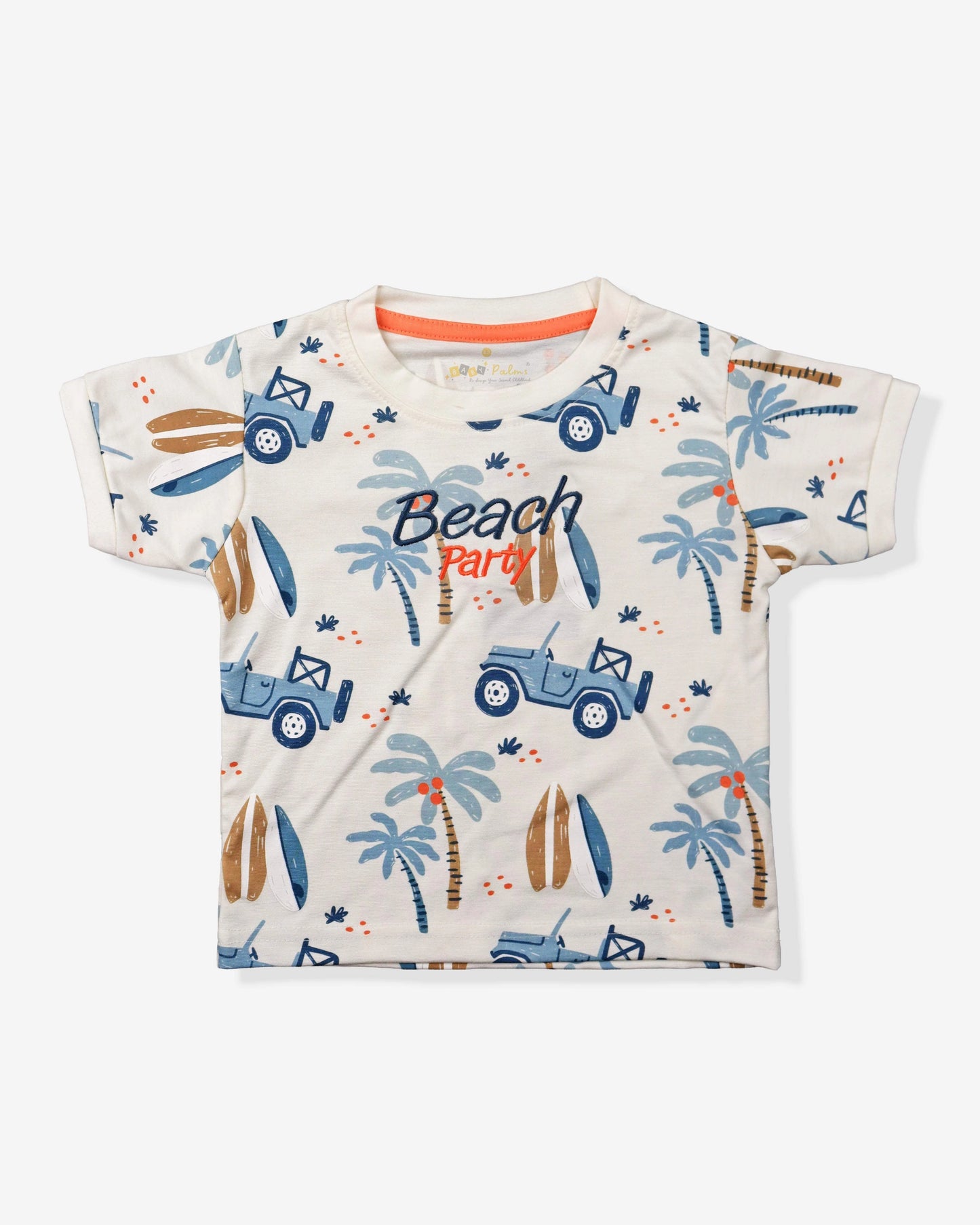Printed Clothing Set for Boys With Solid Shorts