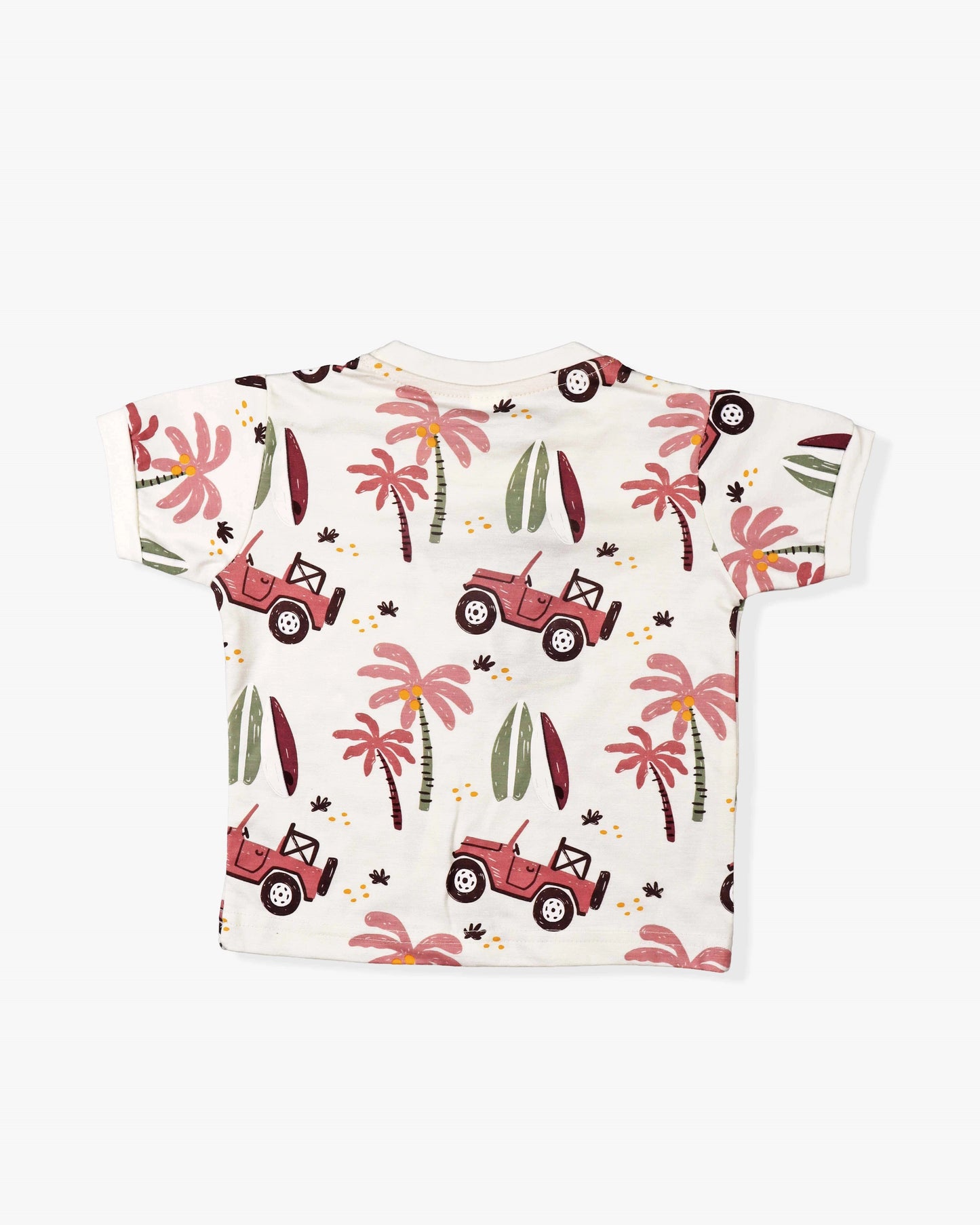 Printed Clothing Set for Boys With Solid Shorts