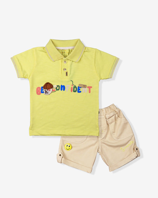 Clothing Sets For Boys | Collar Tshirts With Solid Shorts