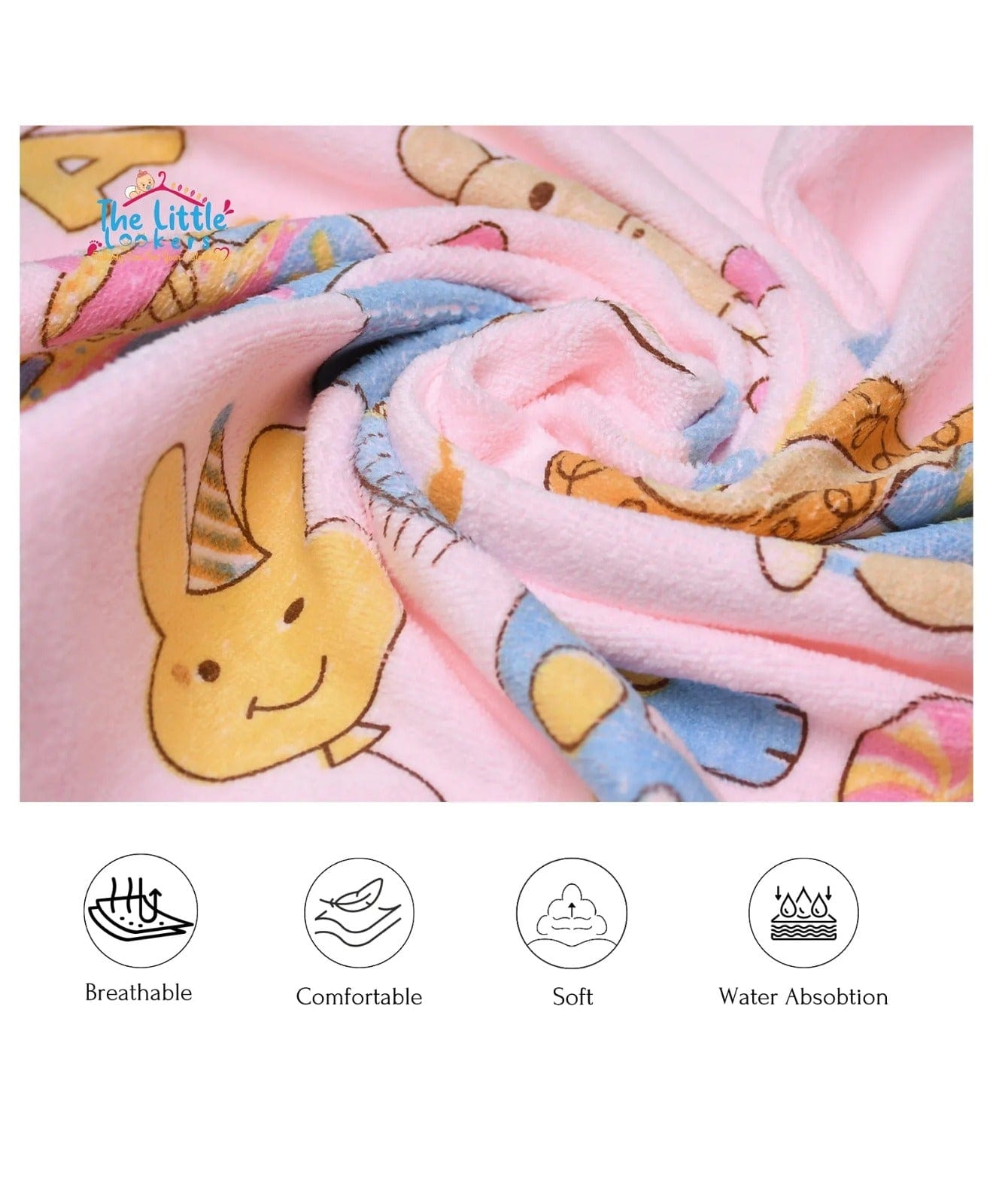 Baby Bath Towels Pure Cotton | Multicolor | Pack of 2