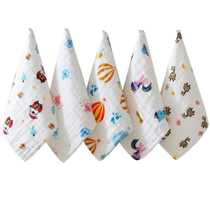 Newborn Bamboo Muslin Face Towels in White Color | Pack of set-5