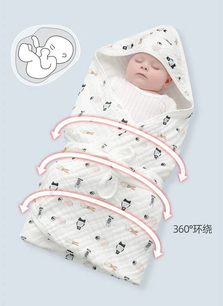 Newborn Hooded Quilted Envelope Wrap | Ultra-Soft & Warm by BabyPlams | Random Design